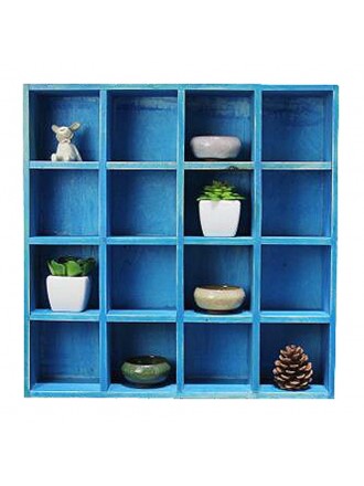 High-quality Wood Storage Rack Storage Cabinet Home Decorations Blue