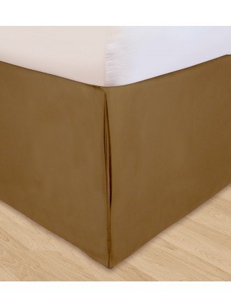 Huys-Solid Microfiber Huys Bed Ruffle C.King Taupe