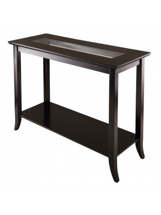 Genoa Rectangular Console Table with Glass and shelf