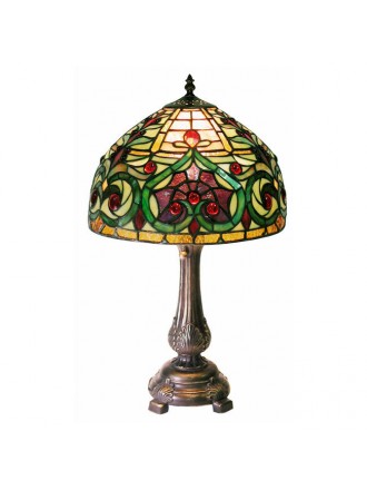 Tiffany-style Decorative Table Lamp: Tiffany-style Jeweled Petite Table Lamp