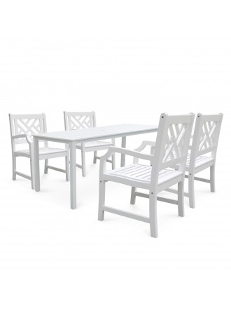 Bradley Rectangular Table & Arm ChairOutdoor Wood Dining Set 8
