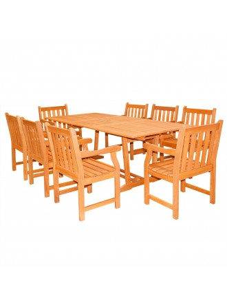 Rectangular Extension Table & Wood Arm ChairOutdoor Dining Set 20