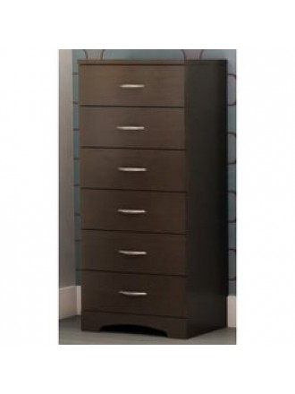Contemporary Bedroom 6 Drawer Lingerie Chest in Chocolate