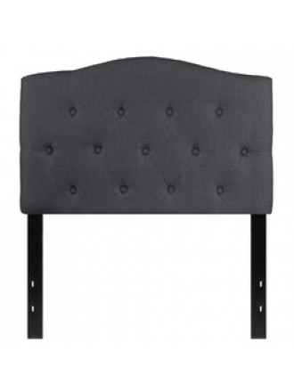 Twin size Dark Grey Upholstered Button Tufted Headboard