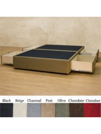 Full size Charcoal Microfiber Upholstered Platform Bed with 4 Storage Drawers