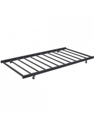 Twin size Roll-out Trundle Bed Frame in Black Metal Finish
