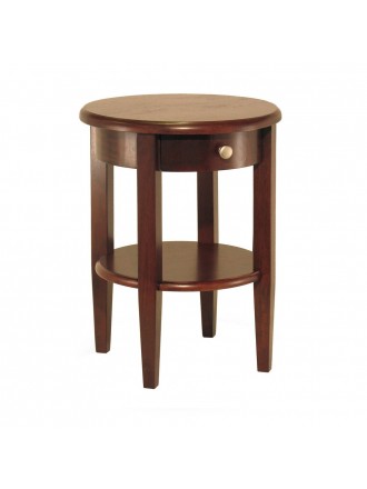 CONCORD ROUND END TABLE WITH DRAWER AND SHELF