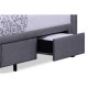 Baxton Studio Armeena Grey Linen Modern Storage Bed with Upholstered Headboard - Queen Size