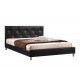 Barbara Black Modern Bed with Crystal Button Tufting - Queen Size