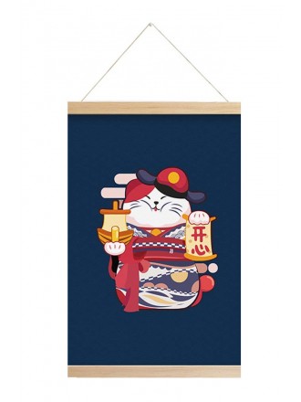 Scroll Painting Japanese Style Hanging Paintings Lucky Cat, M3