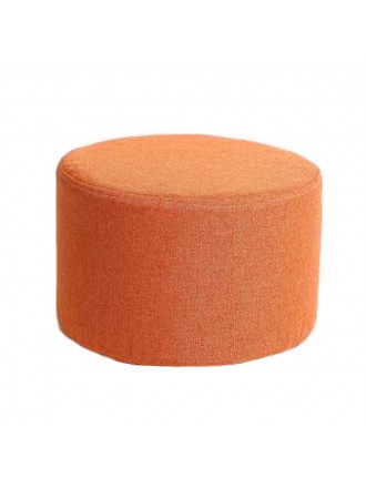 Household Creative Round Stool Sofa Footrest Stools with Detachable Cover, Orange color