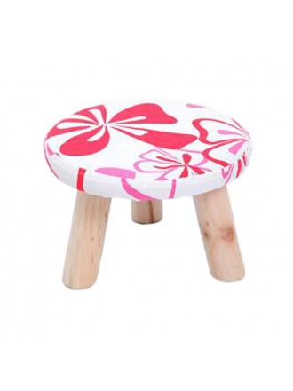 Round Stool Footstool Bench Seat Foot Rest Ottoman Detachable Cover, 3 Legs, D