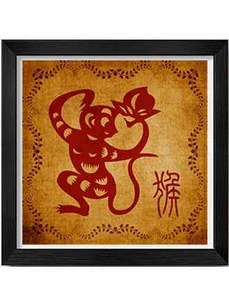 Chinese Traditional Ideas Paper-Cut Adornment Picture(Chinese Zodiac)-Monkey