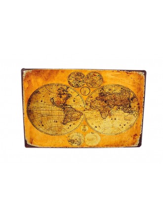 [The Earth] Wall Decor Tin Metal Drawing Vintage Retro Classic Plaque Prints