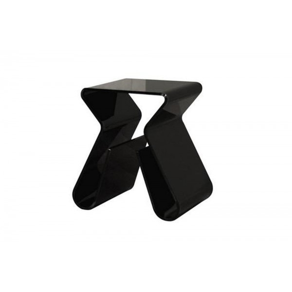 Baxton Studio Acrylic Black End Table with Magazine Rack