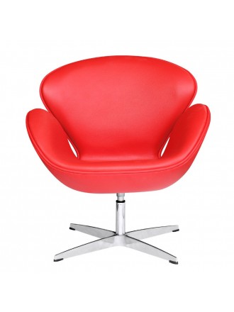 FINE MOD IMPORTS SWAN CHAIR LEATHER RED