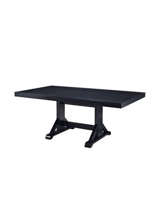 WE Furniture Antique Black Wood Kitchen Dining Table - 30"H x 60-77"W x 40"L