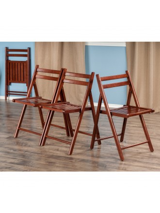 Robin 4-PC Folding Chair Set Walnut