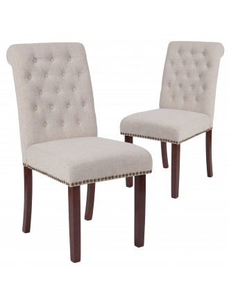 2 Pk. HERCULES Series Parsons Chair with Rolled Back, Nail Head Trim
