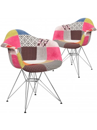 Alonza Series Fabric Chair with Chrome Base (2 Chairs)