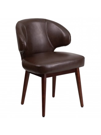 Comfort Back Series Reception-Lounge-Office Chair with Walnut Legs