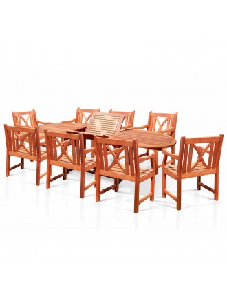 Oval Extension Table & Wood Arm ChairOutdoor Dining Set 18