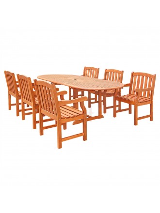 Oval Extension Table & Wood Arm ChairOutdoor Dining Set 22