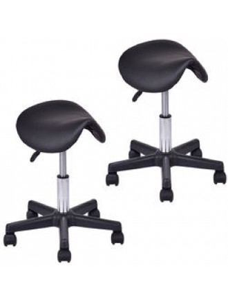 Set of 2 Adjustable Saddle Salon Hydraulic Massage Chair