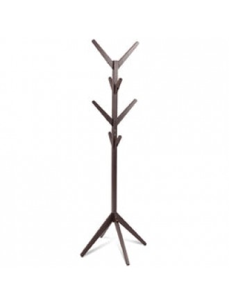 Wood Coat Rack Clothes Holder  Hall Stand