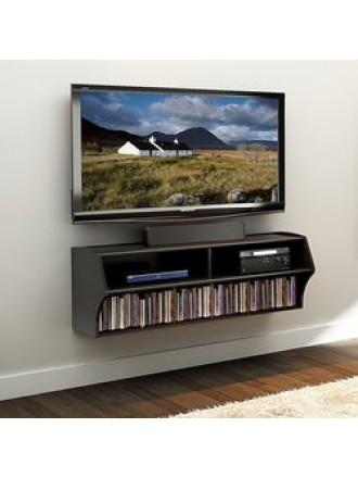Wall Mounted A/V Console / Entertainment Center in Black