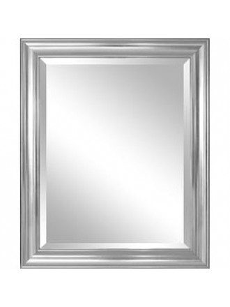 Bathroom Mirror with Silver Frame - Hangs Vertically or Horizontally