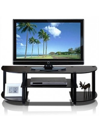 Espresso & Black TV Stand Entertainment Center - Fits up to 42-inch TV