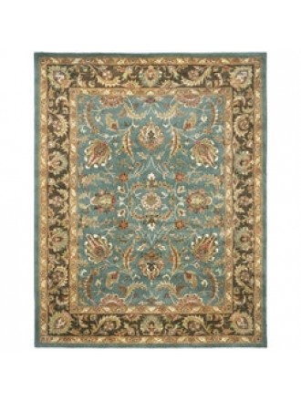 Handmade Heritage Blue/ Brown Wool Rug (8'3 x 11')