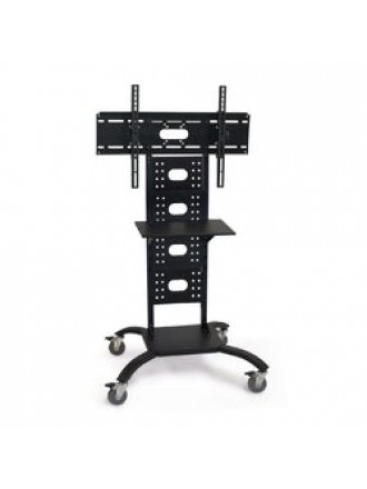 Mobile Flat Screen TV Stand Cart with Shelf and Universal Mounting Bracket