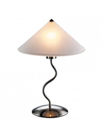 Modern 19-inch Table Light Touch Lamp with Frosted Glass Cone Shade