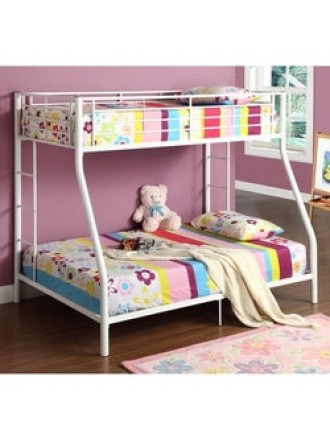 White Twin over Full Metal Bunk Bed