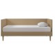 Twin Mid-Century Modern Tan Linen Upholstered Daybed