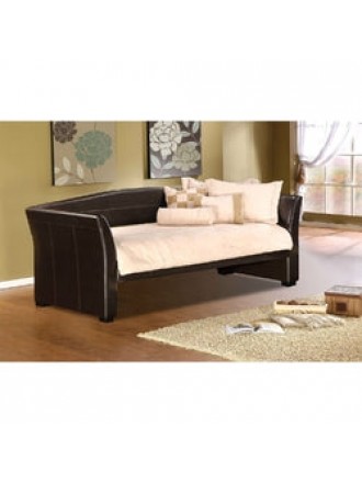 Twin size Brown Faux Leather Upholstered Daybeds with Wood Slats
