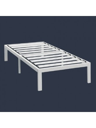 Twin XL Modern Heavy Duty Metal Platform Bed Frame in White