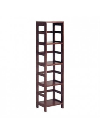 4-Shelf Narrow Shelving Unit Bookcase Tower in Espresso